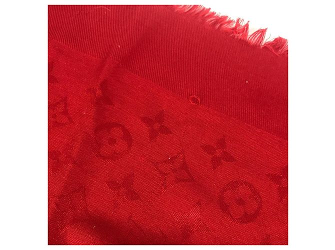 Stola grande accessorio moda monogramma Louis Vuitton Rosso - vista 12