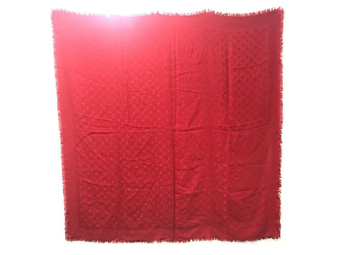 Stola grande accessorio moda monogramma Louis Vuitton Rosso - vista 14