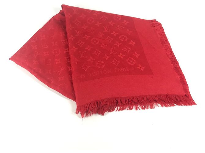 Stola grande accessorio moda monogramma Louis Vuitton Rosso - vista 2