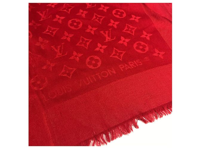 Stola grande accessorio moda monogramma Louis Vuitton Rosso - vista 3