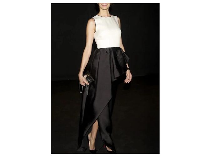 Dior Schwarz-Weiße Satinrobe - Ansicht 3