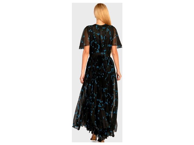 Abito lungo John Galliano Midnight Bloom blu - vista 2