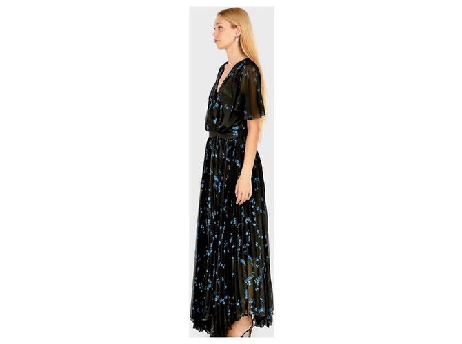 Abito lungo John Galliano Midnight Bloom blu - vista 3