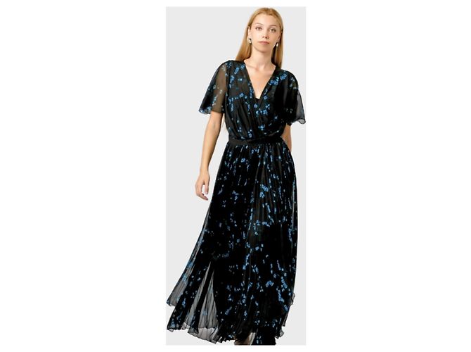 Abito lungo John Galliano Midnight Bloom blu - vista 4