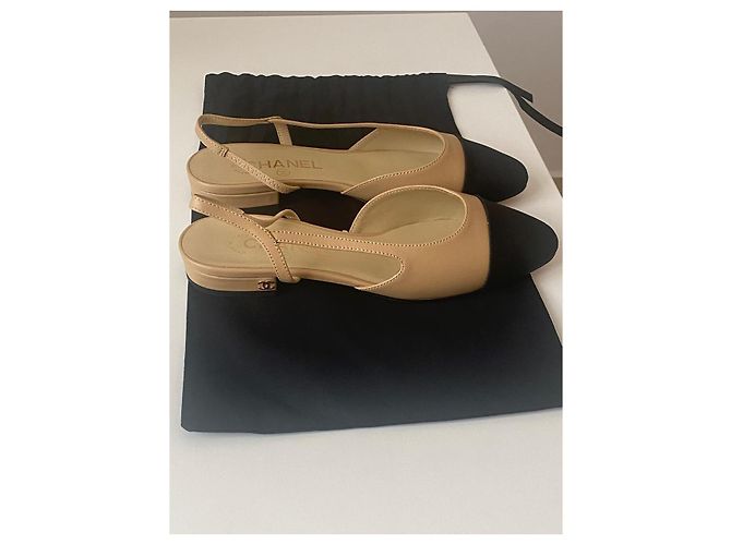 Chanel Slingbacks Beige - vista 3