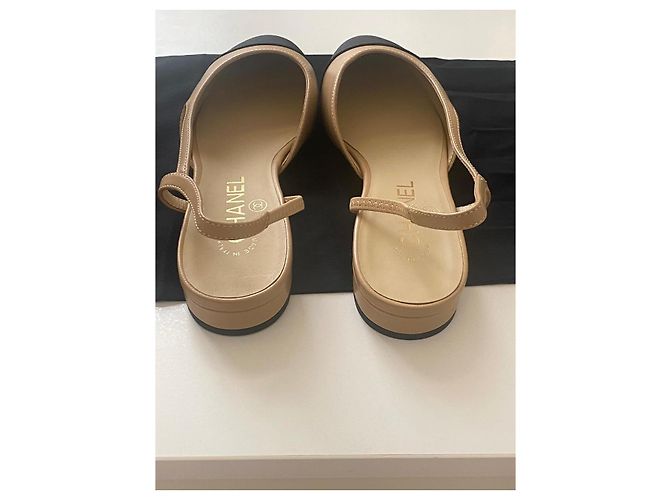 Chanel Slingbacks Beige - vista 6