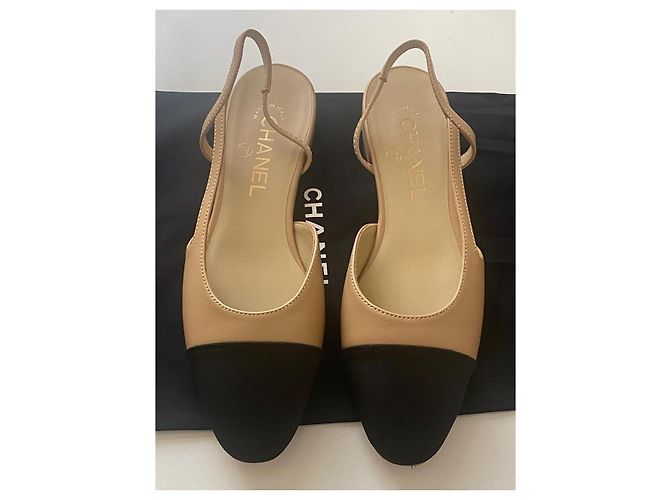 Chanel Slingbacks Beige - vista 7