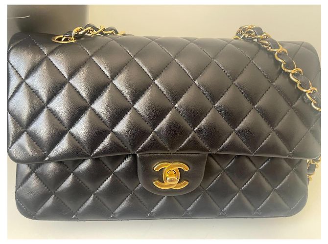 Borsa a mano Chanel 2.55 in pelle d'agnello nera Nero - vista 2
