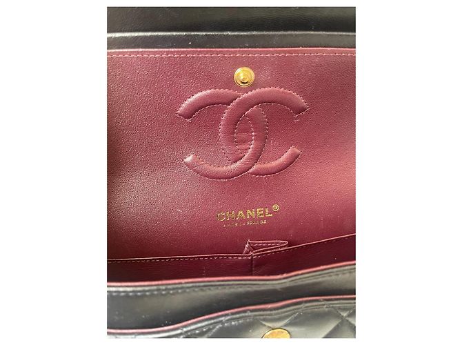 Borsa a mano Chanel 2.55 in pelle d'agnello nera Nero - vista 8