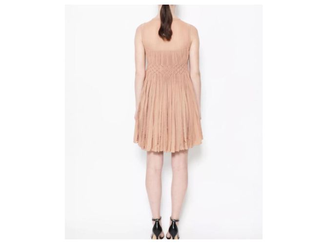 Alaïa Puderrosa Skaterkleid Beige - Ansicht 2