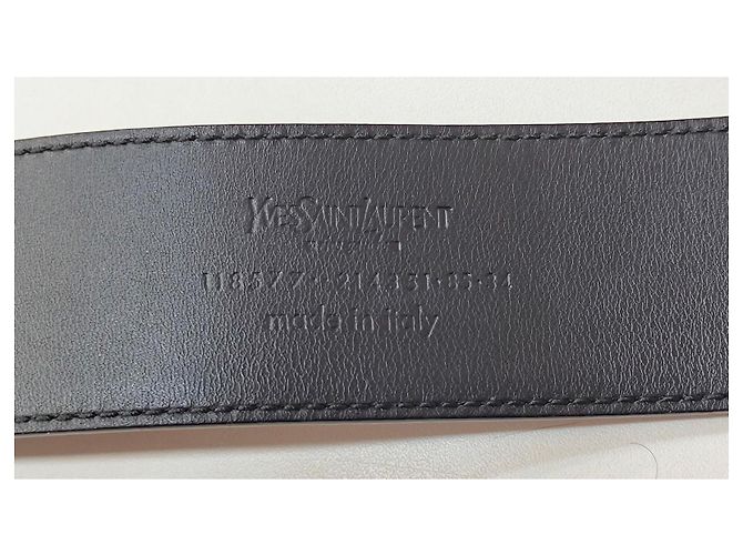 Yves Saint Laurent Gürtel mit ovaler YSL Monogramm Schnalle schwarz - Ansicht 4