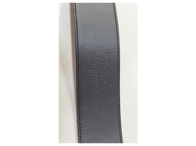 Yves Saint Laurent Gürtel mit ovaler YSL Monogramm Schnalle schwarz - Ansicht 6