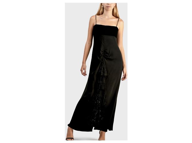 Valentino Schwarzes Kleid mit Rüschen - Ansicht 3