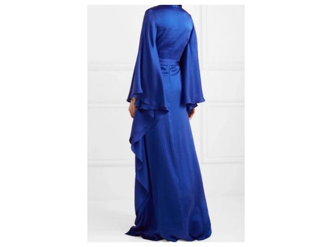 Autre Marque Vestido Aurora de Seda Azul - vista 3