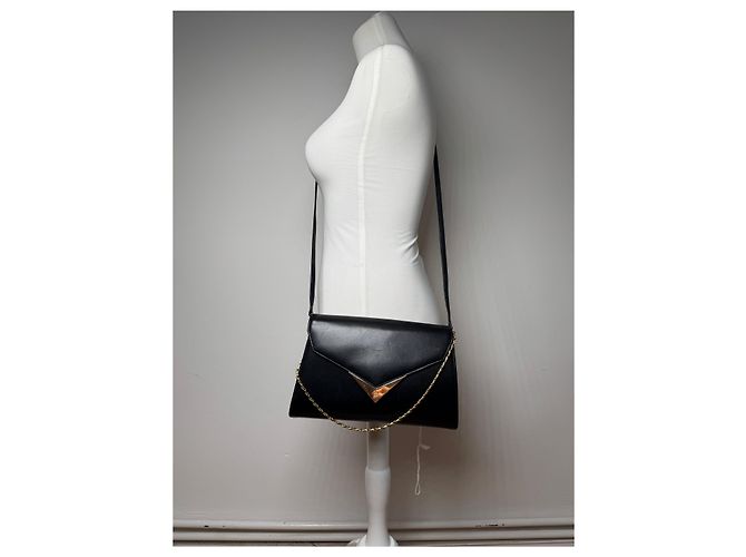 Vintage Givenchy 2-Wege-Ledertasche Schwarz - Ansicht 13