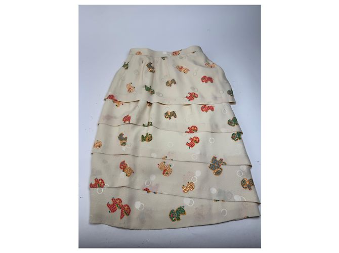 Conjunto de seda vintage Balenciaga beige - vista 11