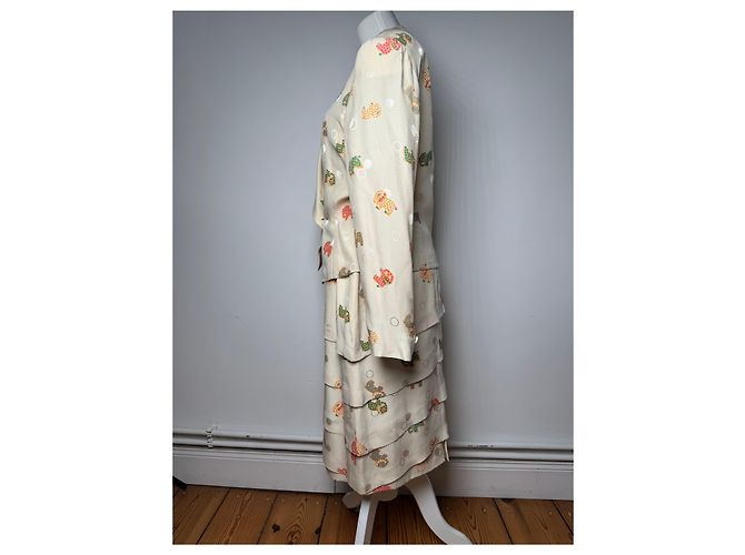 Conjunto de seda vintage Balenciaga beige - vista 2