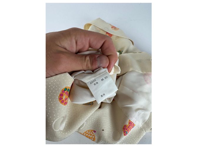 Conjunto de seda vintage Balenciaga beige - vista 9