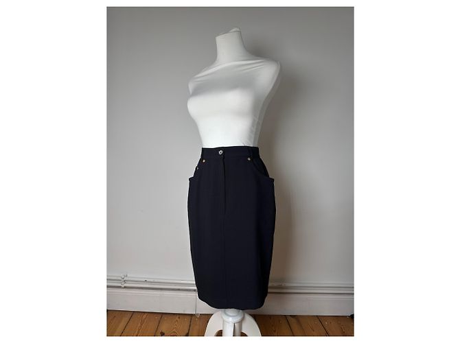 Gonna vintage Dior nera M Nero - vista 15