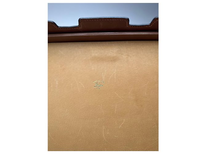 Valigia in pelle vintage Gucci marrone Cammello - vista 13