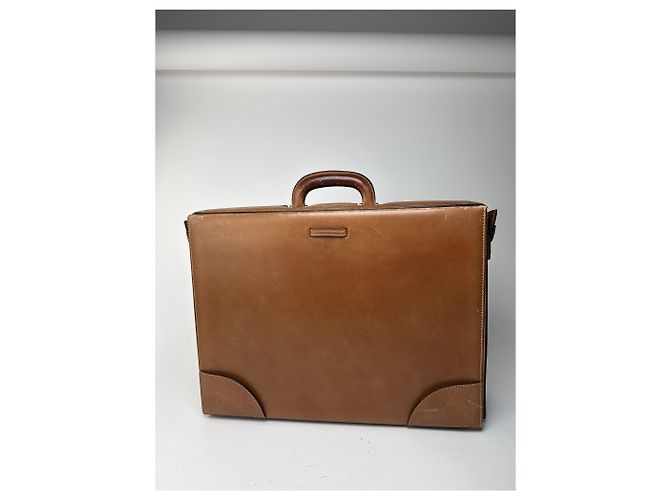 Valigia in pelle vintage Gucci marrone Cammello - vista 14