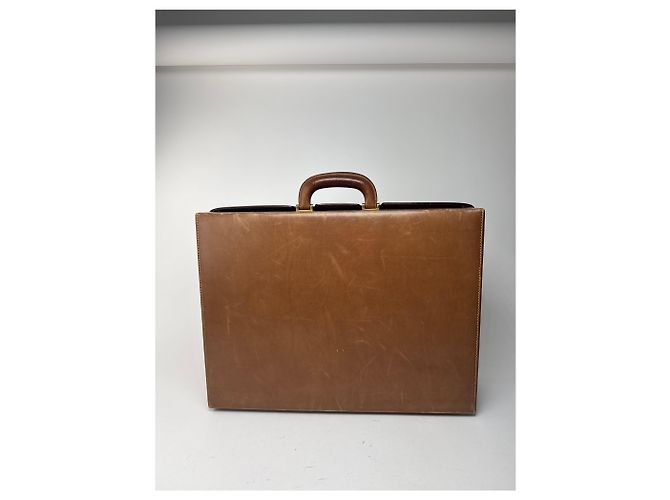 Valigia in pelle vintage Gucci marrone Cammello - vista 15