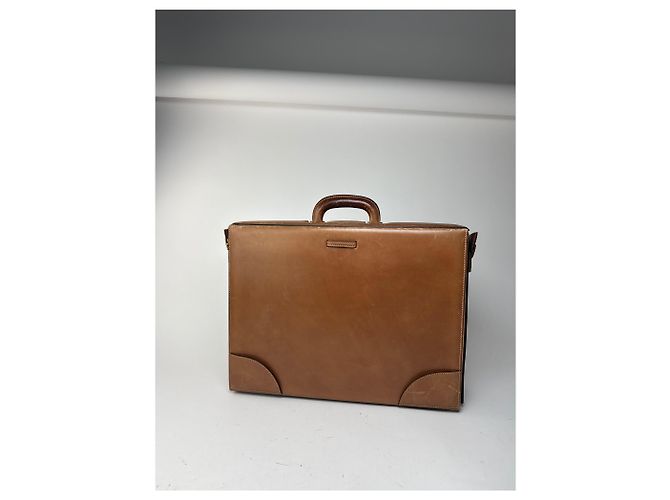 Valigia in pelle vintage Gucci marrone Cammello - vista 5