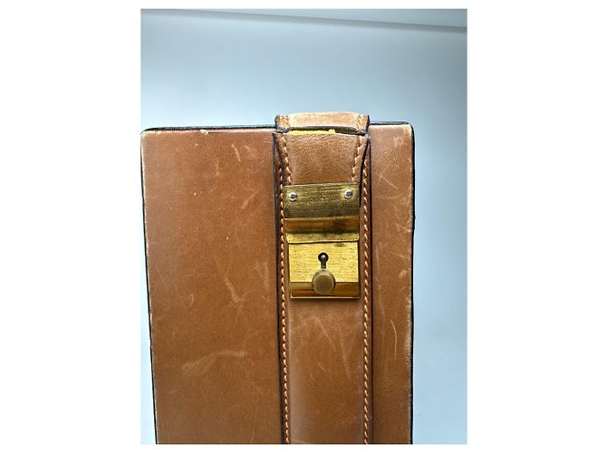 Valigia in pelle vintage Gucci marrone Cammello - vista 6