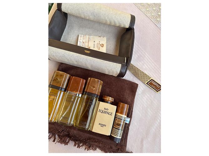 Pochete Hermès de Juta e Couro Bege - vista 12