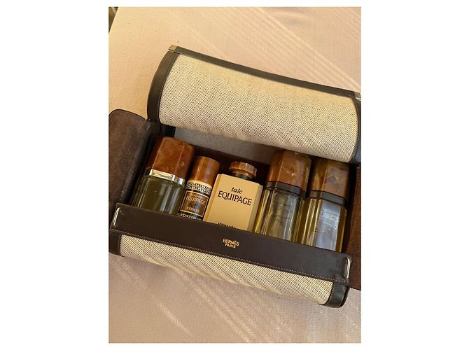 Pochete Hermès de Juta e Couro Bege - vista 2