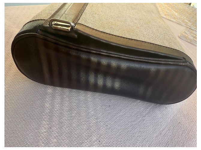 Pochete Hermès de Juta e Couro Bege - vista 8
