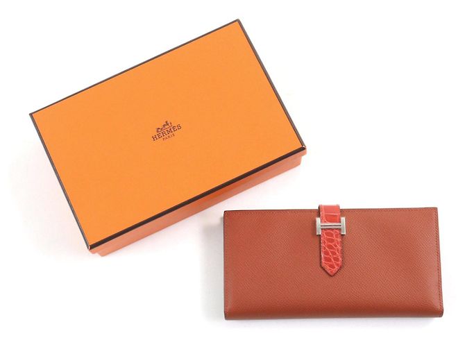 Hermès Cartera de cuero de cocodrilo HERMES Roja - vista 2