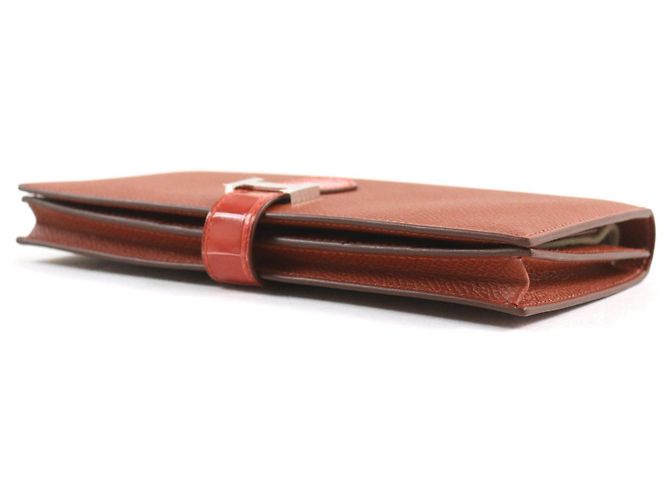 Hermès Cartera de cuero de cocodrilo HERMES Roja - vista 4