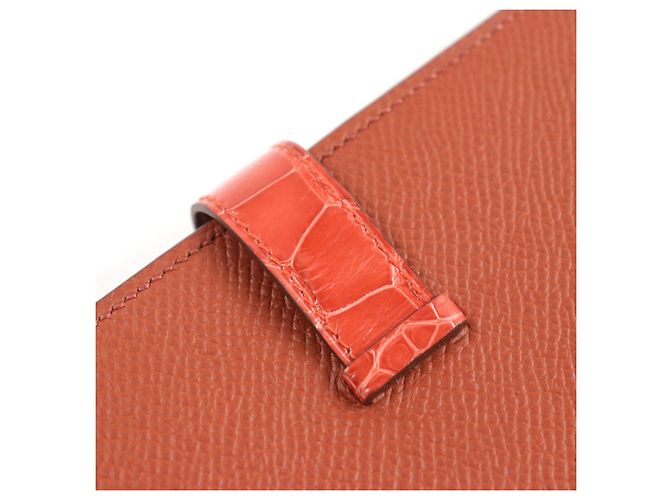 Hermès Cartera de cuero de cocodrilo HERMES Roja - vista 9