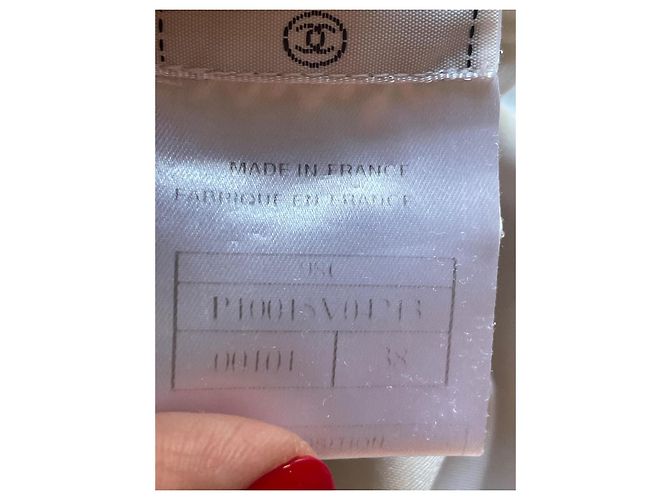 Chanel Badeanzug Einteiler weiß mit CC Logo Stickerei - Ansicht 12