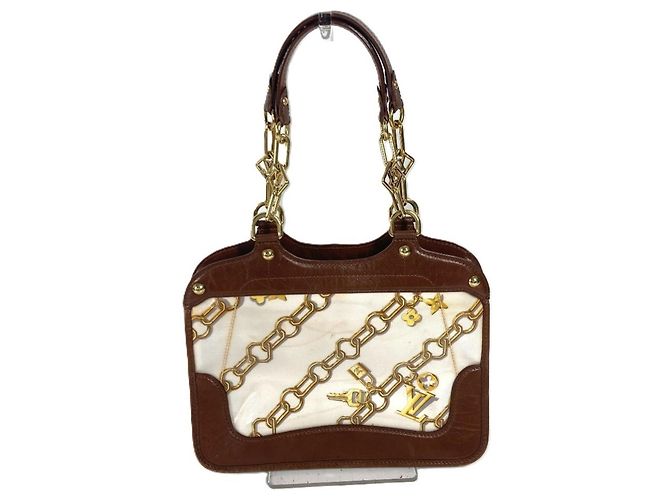 Borsa Hippo Monogram Charm Louis Vuitton Marrone Bianco - vista 2