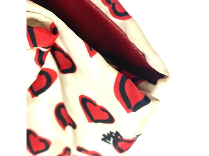 Tote Prada Herz-Logo-Handtasche Weiß Rot - Ansicht 10