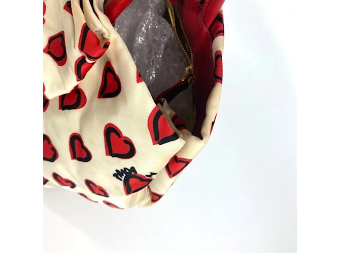 Tote Prada Herz-Logo-Handtasche Weiß Rot - Ansicht 8