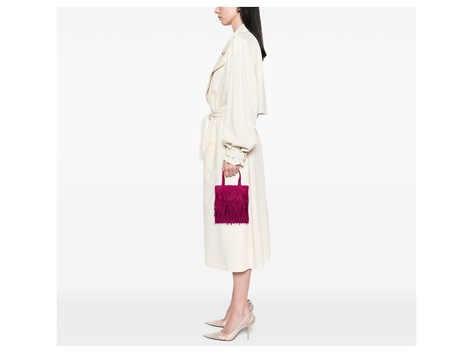 Chanel Pink Mini Wildleder Nieten Fransen Tote - Ansicht 11
