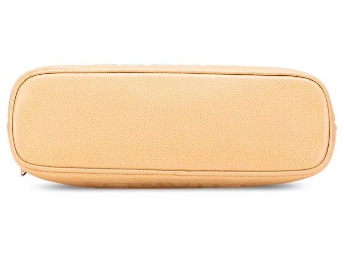 Borsa a spalla con catena logo in caviale giallo Chanel - vista 3
