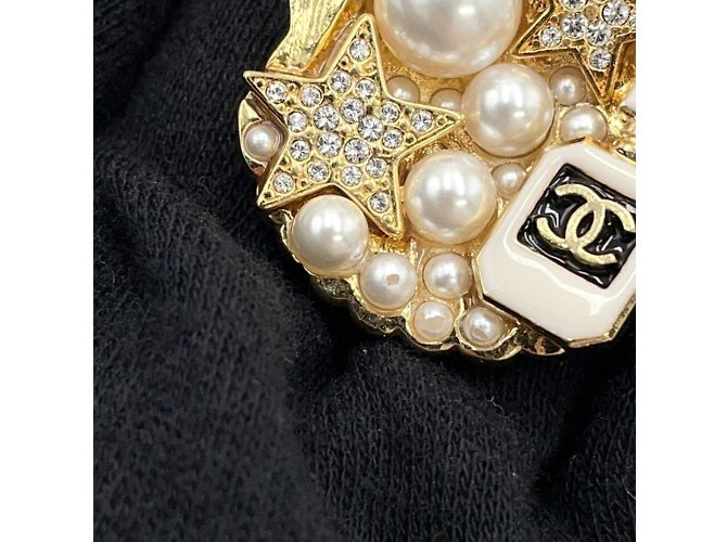 Orecchini a clip Chanel con motivo di strass e conchiglia - vista 5