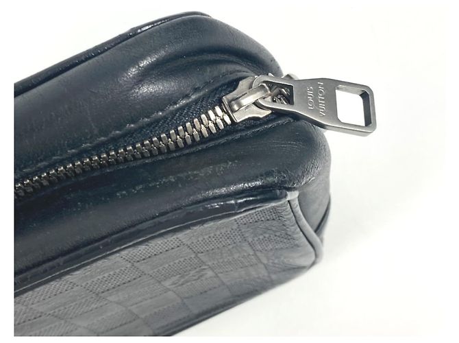 Borsa Clutch Louis Vuitton Damier Infini Nero - vista 10