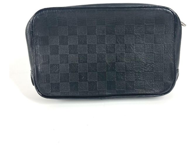 Borsa Clutch Louis Vuitton Damier Infini Nero - vista 2