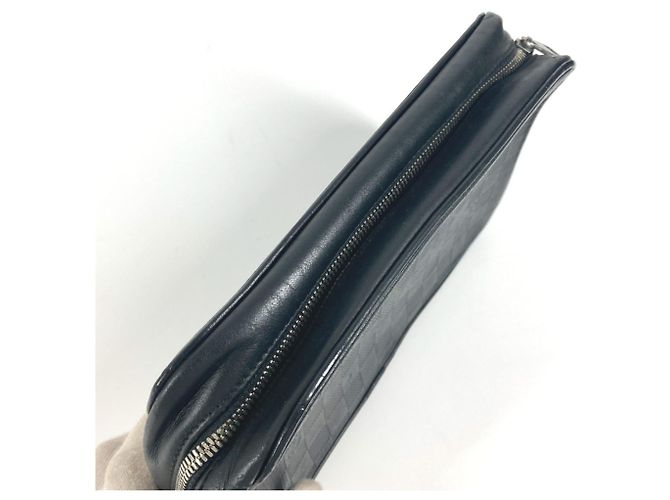 Borsa Clutch Louis Vuitton Damier Infini Nero - vista 9