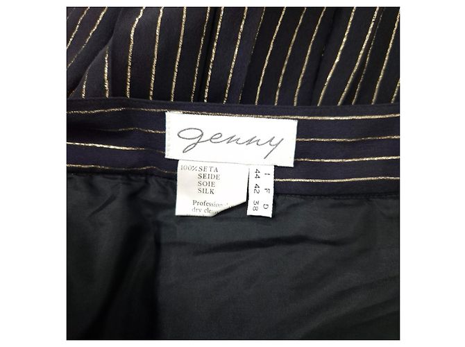 Genny completo gonna e top in seta 1990s Nero D'oro - vista 11