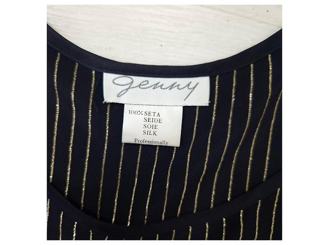 Genny completo gonna e top in seta 1990s Nero D'oro - vista 3