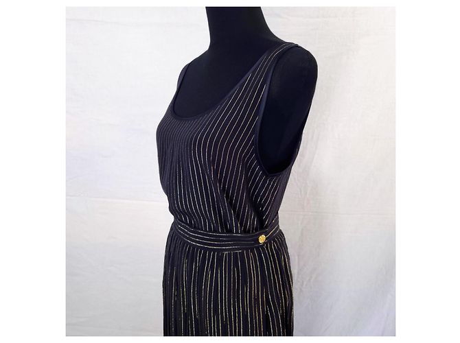 Genny completo gonna e top in seta 1990s Nero D'oro - vista 7