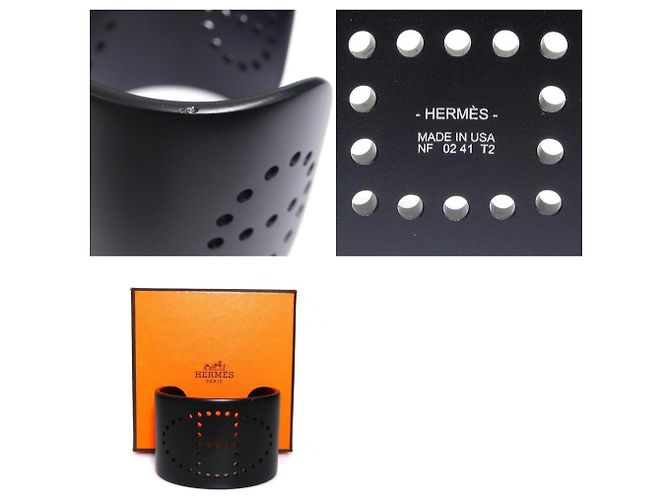 Hermès Schwarzes Aluminium-Bangle-Armband von Hermes - Ansicht 5