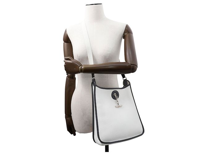 Hermès Borsa a Spalla Hermes Vespa PM Nero Bianco - vista 4