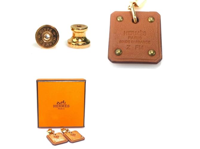 Hermès Orecchini a perno As de Coeur Hermes Marrone D'oro - vista 5